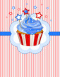 Patriotic cupcake place card