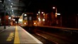 Intercity train at Athenry station at night