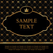 Golden label on damask black background