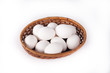 white eggs in a basket