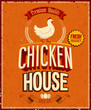 Vetor: Vintage Chicken House Poster. Vector illustration. Vintage Chicken House Poster. Vector illustration.