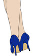 Gambe sensuali in scarpe blu