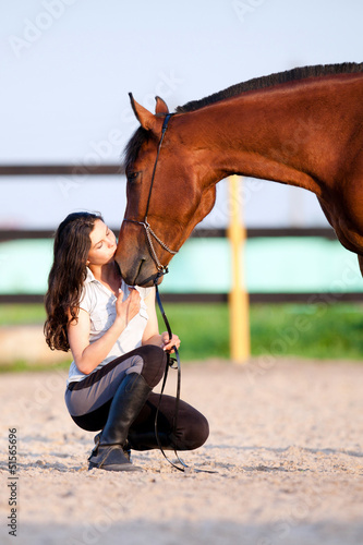 Photo: Young girl kiss horse Young girl kiss horse