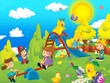 The happy easter and the children