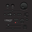 Dark Web UI Elements. Buttons, Switches, bars