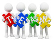 3D white people. Team
