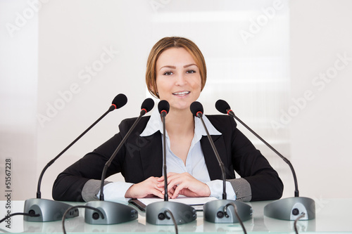 Photo: Businesswoman In Conference Businesswoman In Conference
