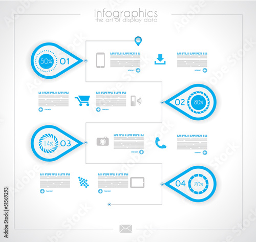 Vector: Infographic timeline design template with paper tags Infographic timeline design template with paper tags