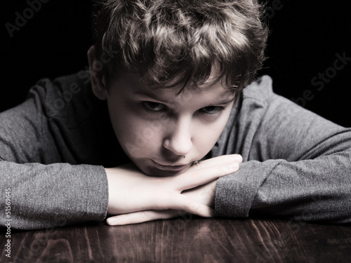 Photo: Sad teenage boy Sad teenage boy