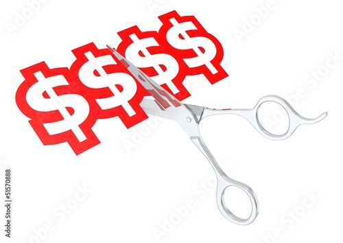 Illustration: Cut dollar sign Cut dollar sign