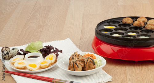 Photo: Takoyaki ball and fried eggs Takoyaki ball and fried eggs