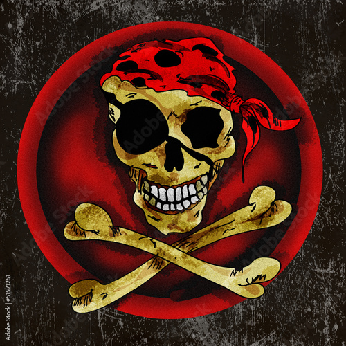 Illustration: Pirate scull sign Pirate scull sign