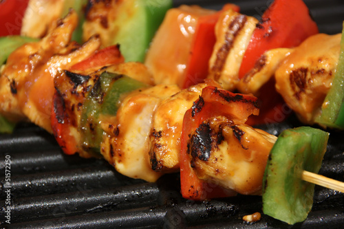 Photo: Chicken kebab on grill Chicken kebab on grill