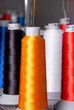 different color spools of threads