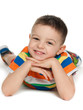 Preschool boy on the white background