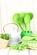 Kitchen settings: utensil, potholders, towels and else