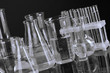 Test tubes on black background