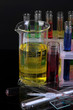 Colorful test tubes close-up