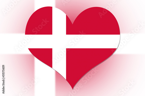 Illustration: Danish Flag heart Danish Flag heart