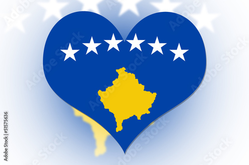 Illustration: Kosovo Flag heart Kosovo Flag heart