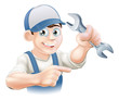 Plumber or mechanic pointing