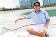 Man relaxing on a yacht