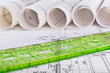 Architectural blueprint technical project drawings