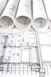 Architectural blueprint technical project drawings