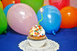 One Candle on a Birthday Cupcake