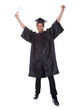 Excited young graduation man