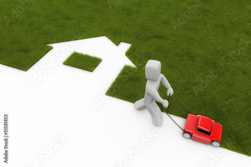 Illustration: Lawn in the form of house Lawn in the form of house