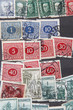 used postage stamps collection background