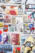 used postage stamps collection background