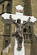 Jesus on the cross with church in the background