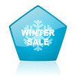 Illustration: winter sale blue pentagon web glossy icon winter sale blue pentagon web glossy icon