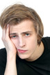 Portrait of young  sad man