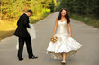 beauty, couple, lifestyle, walking, wedding, young