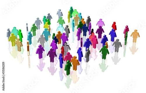 Illustration: bunt gemischte Gruppe bunt gemischte Gruppe