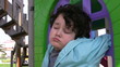 Sad boy  in the playground
