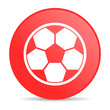 Illustration: soccer red circle web glossy icon soccer red circle web glossy icon