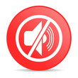 mute red circle web glossy icon