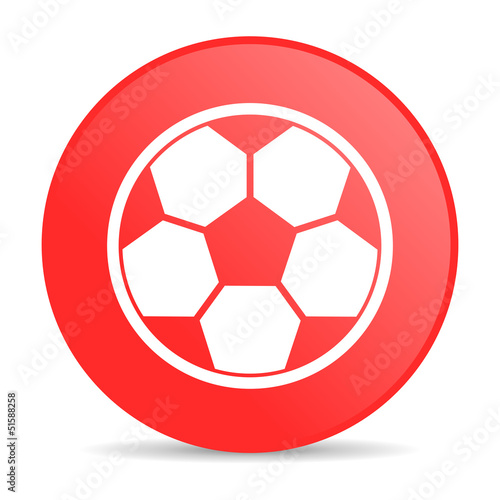 Illustration: soccer red circle web glossy icon soccer red circle web glossy icon