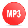 mp3 red circle web glossy icon
