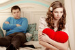 Two lovers quarrel at home