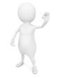 white 3d man showing OK hand fingers sign