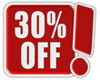 Illustration: !-Schild rot quad 30 % OFF !-Schild rot quad 30 % OFF