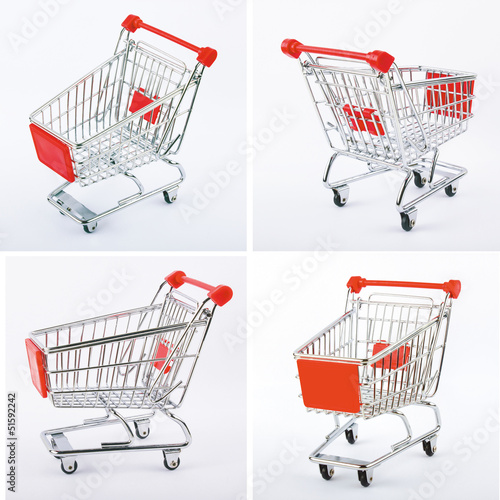 Photo: four red shop cart four red shop cart