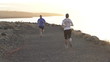 Couple jogging by the sea, super slow motion, shot at 240fps