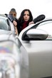 Young Woman With Her Broken Car
