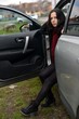 Young Woman With Her Broken Car